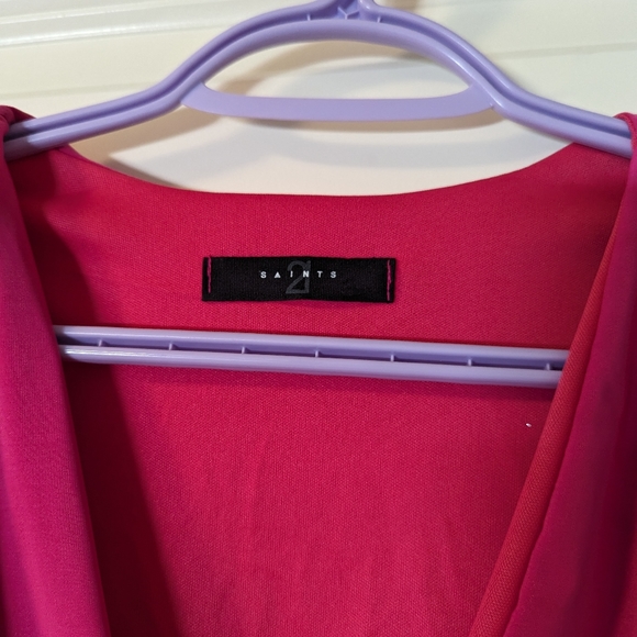 Bright Pink Low Cut Crop Sleeveless Top - Picture 3 of 4